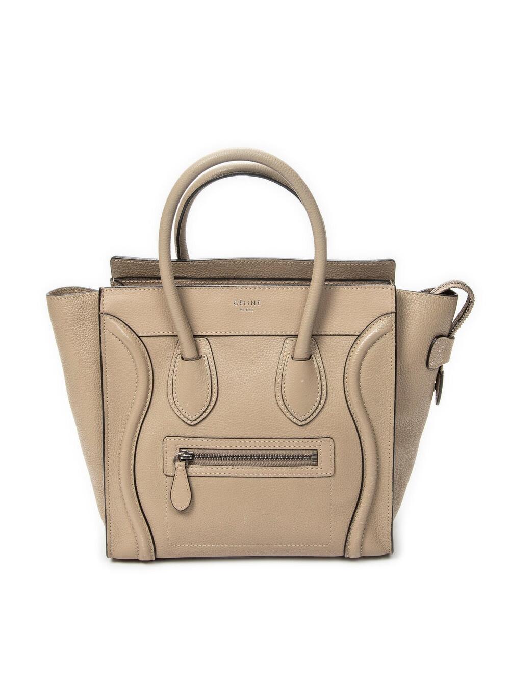 Celine Luggage Bag Grainy Leather Micro #349799C12B